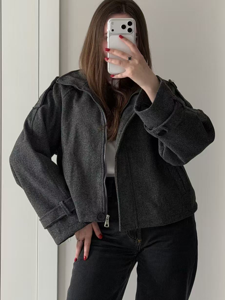 Kadınlar için Vintage Bol Kesi - Wool Coat Peacoat incelemesi ve fiyatı